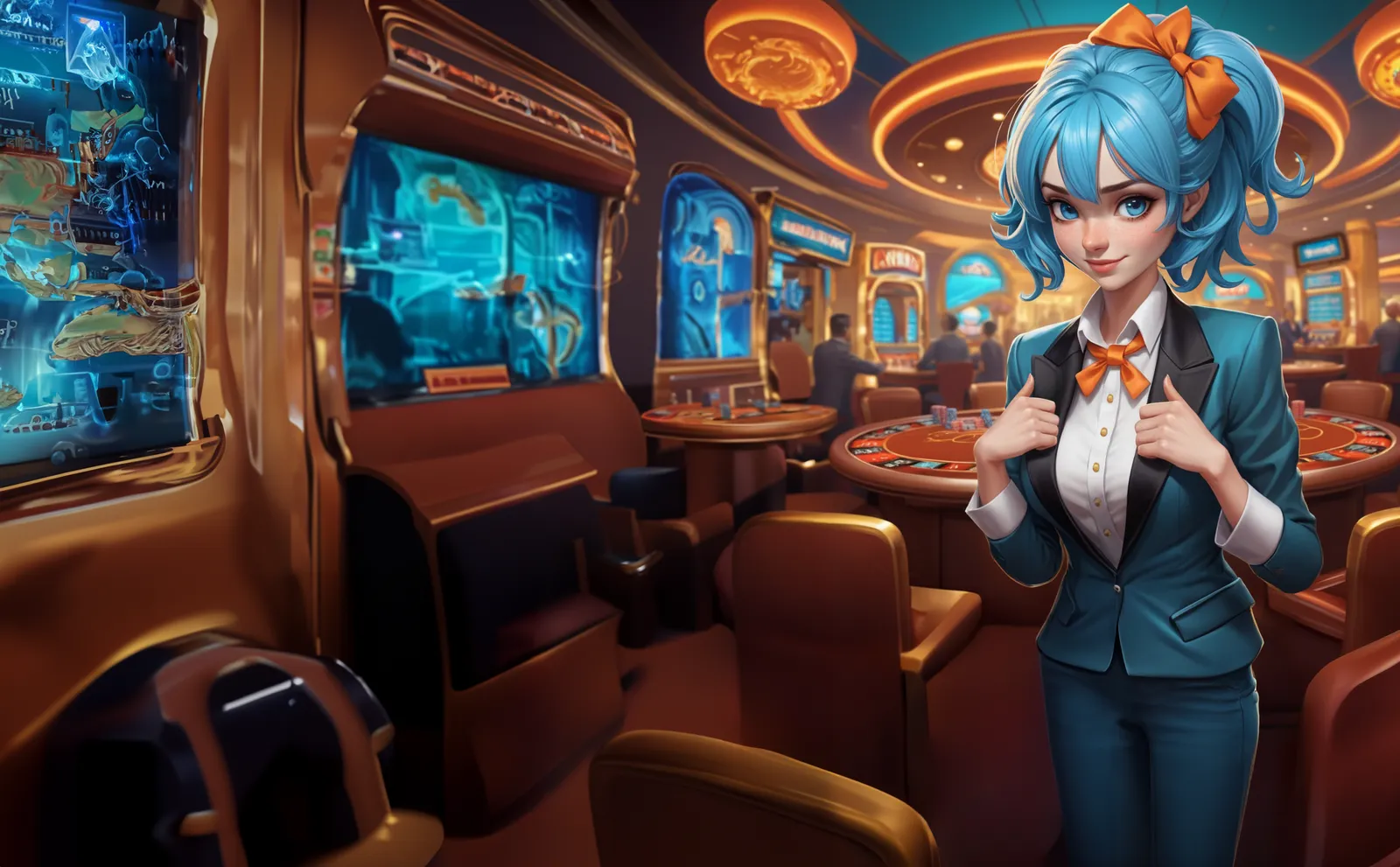 Original casino key art illustration by Obsidian Lab's creative studio
